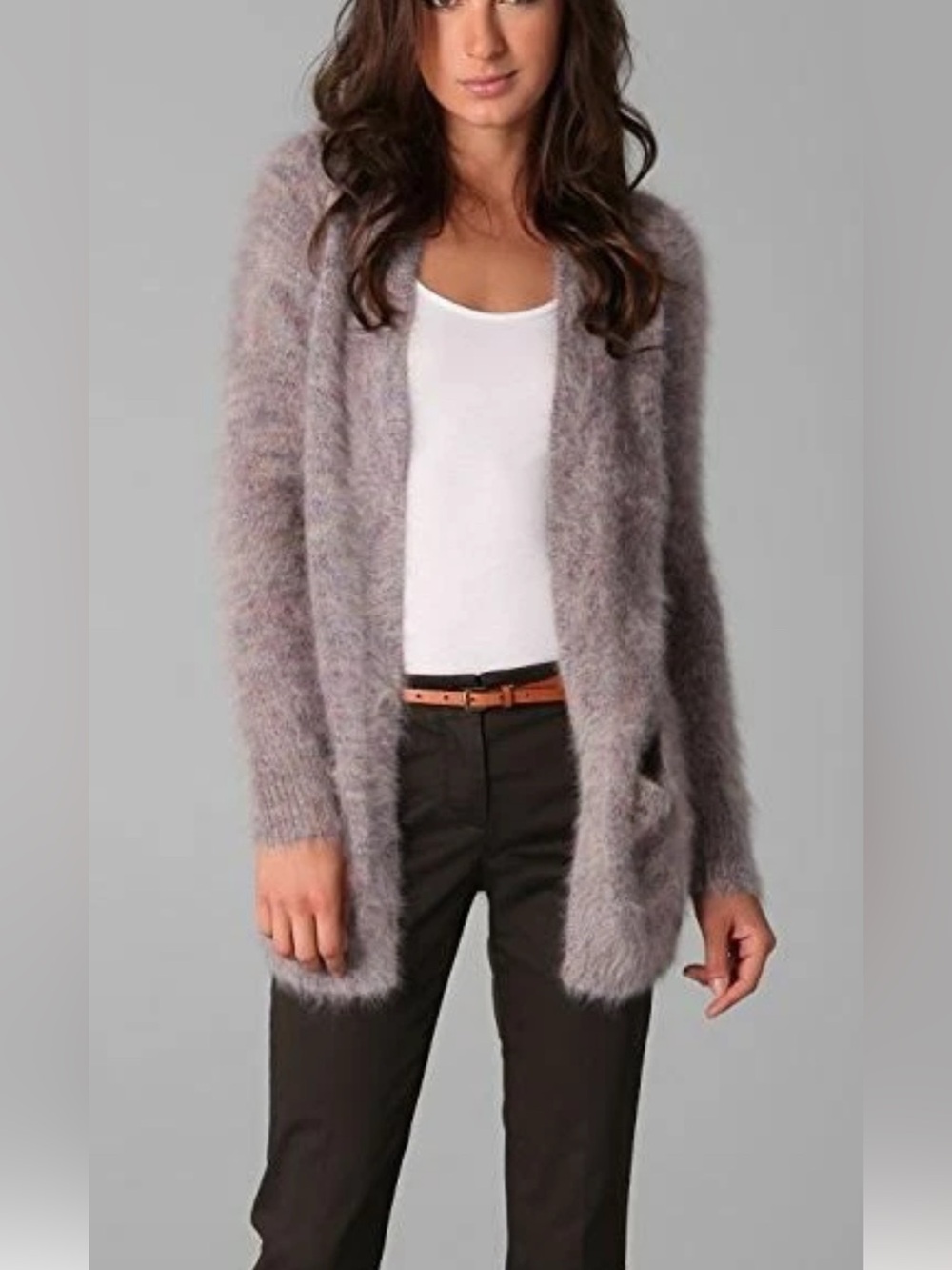Theory P/TP Chunky New Cloud Scotia Open Cardigan angora fuzzy